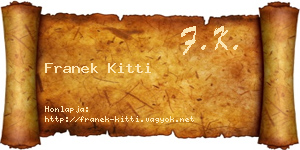 Franek Kitti névjegykártya